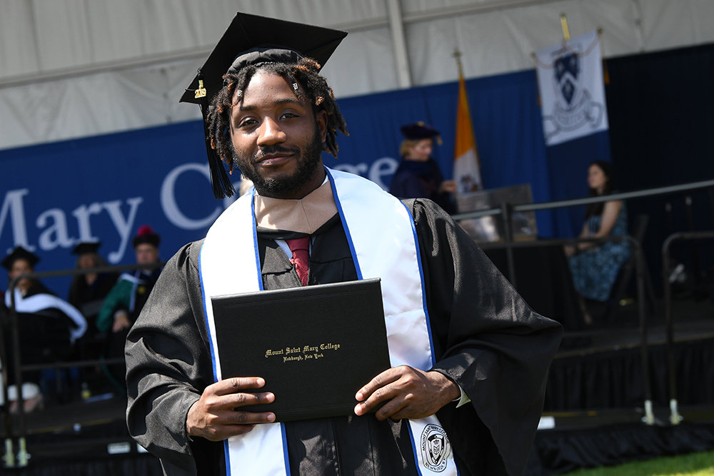 Christopher Lane of Newburgh,  a Business Management and Administration major with a Graphic Design minor, graduated from Mount Saint Mary College on Saturday, May 21.